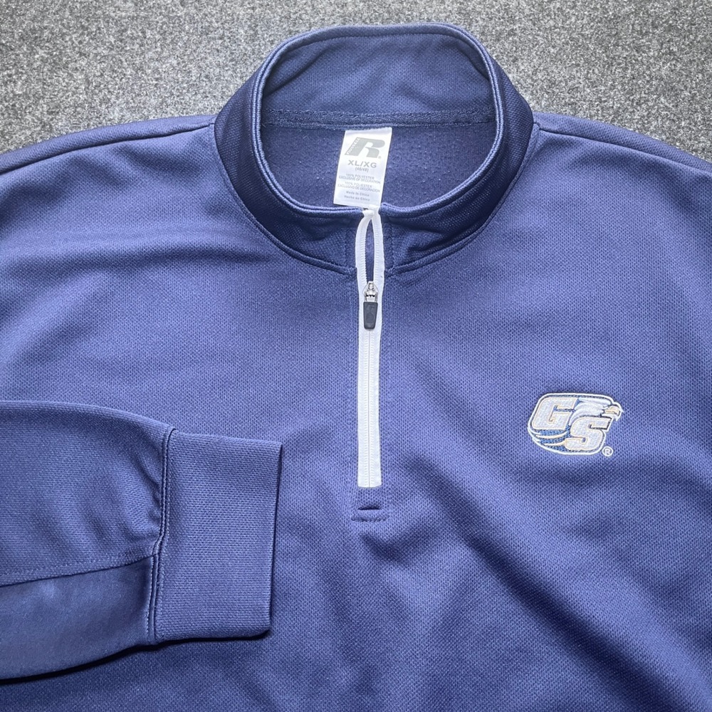 Russell Quarter Zip Pullover Mens XL Blue Excellent Georgia Southern Eagles GS